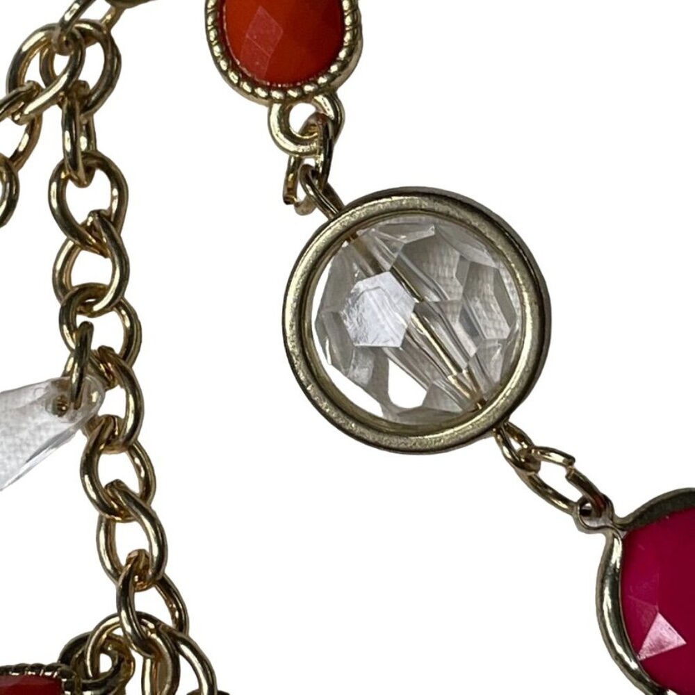 Vintage Multi Layered Gold Chain Statement Neckla… - image 4